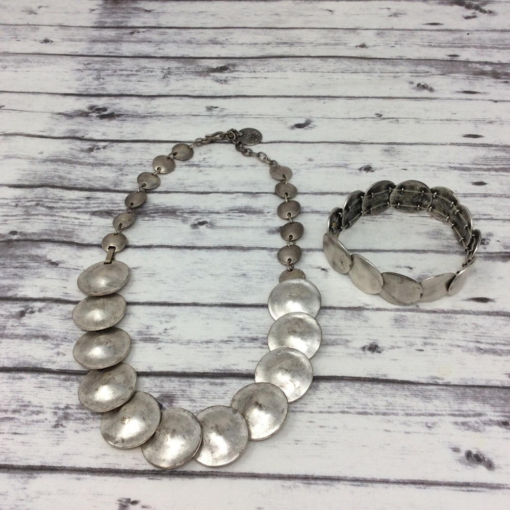 Belly Dancer Gypsy/Boho Silver Necklace Set